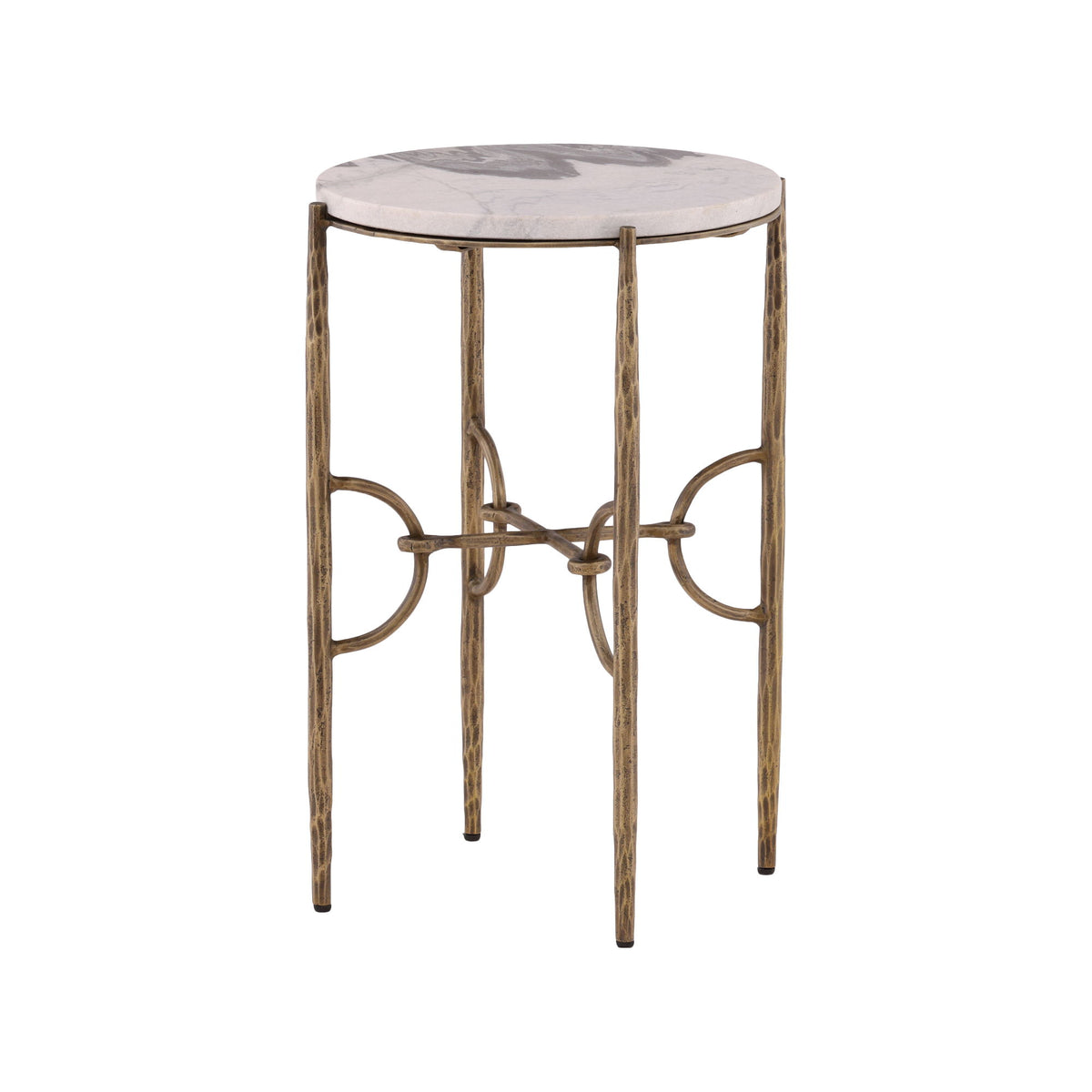 Andrews - Side Table - White / Gold
