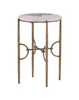 Andrews - Side Table - White / Gold
