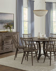 Dovetail - Solid American Oak - Round Table With A Metal Pedestal