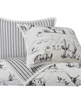 Ranch Life - King Western Toile Reversible Quilt Set (Set of 3) - Black