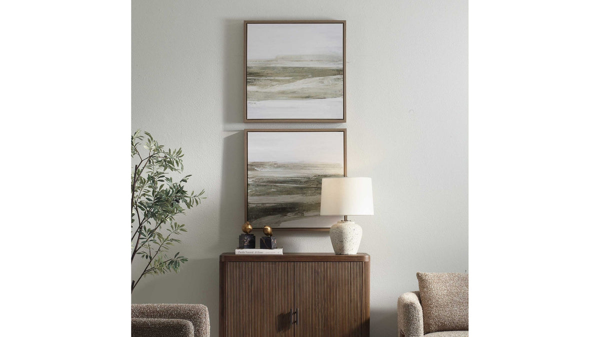 All Of A Sudden - Framed Canvases (Set of 2) - Black / Brown / Gray / Green