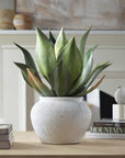 Tierra Agave - Centerpiece With Vase - White