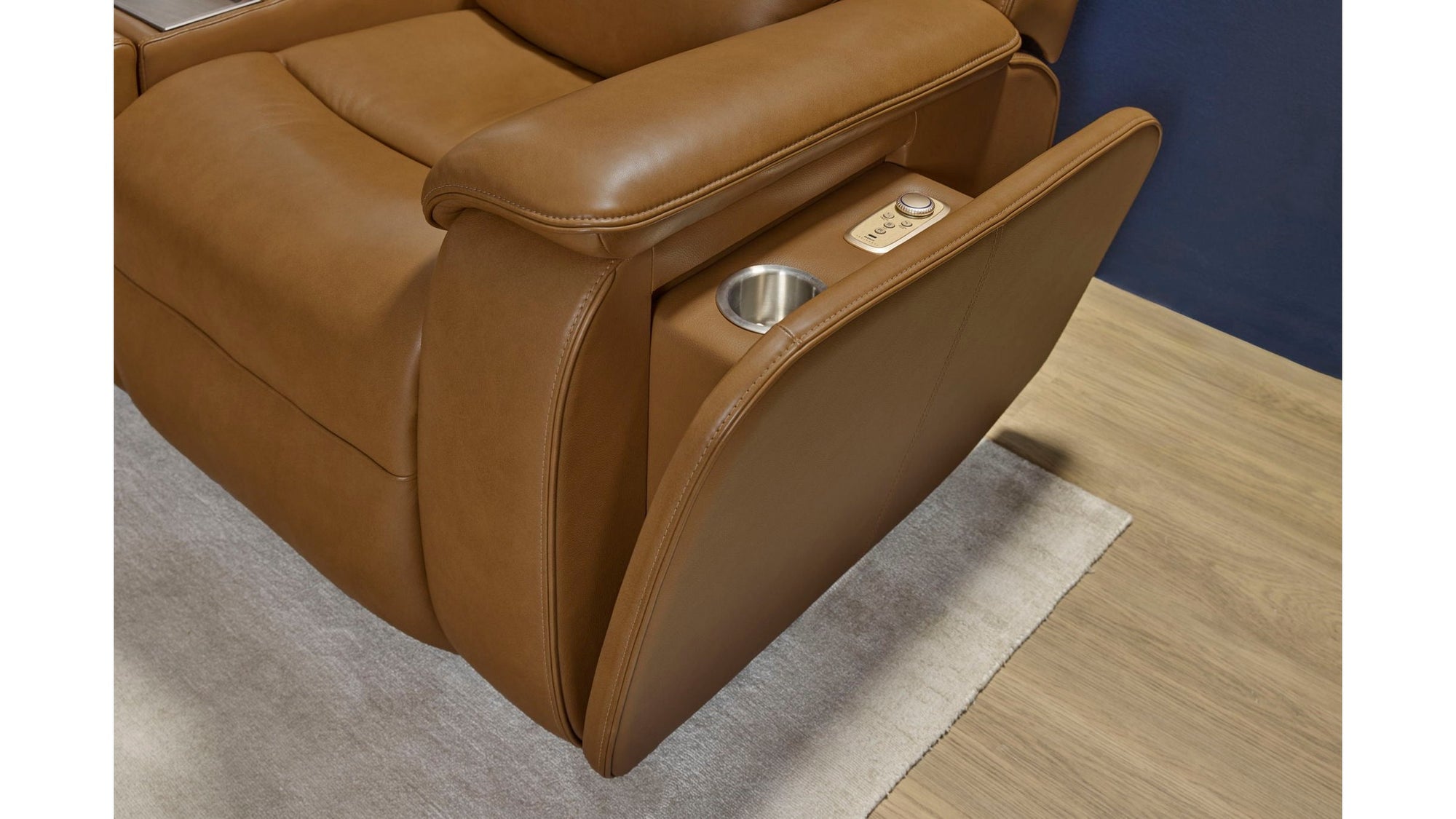 Ziggy - Power Reclining Loveseat With Console, Power Headrest, Lumbar, Heat &amp; Massage