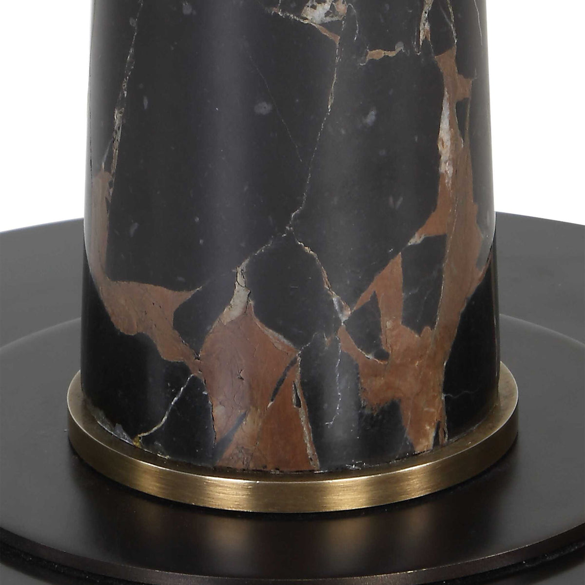 Tallarico - Brass &amp; Marble Floor Lamp - Black / Bronze / Brown