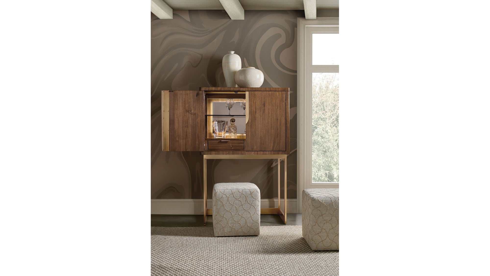 Eleana - Bar On Stand - Medium Wood