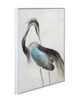 Louisiana Heron Canvas Art - Blue / Pearl Silver