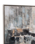 City Scape Framed Canvas - Dark Gray / Gray