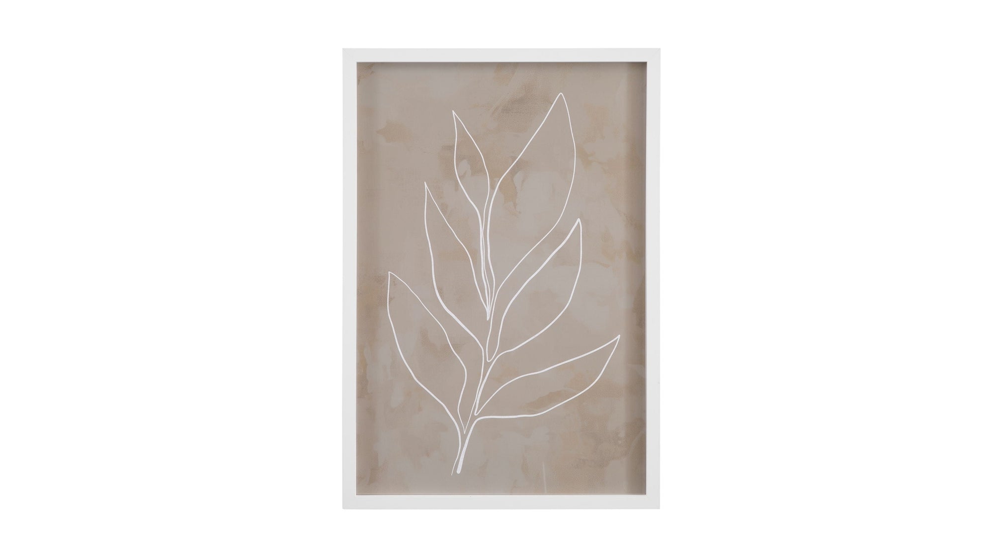 Leaf Line Art II Framed Print - Light Brown