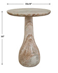 Shura - Indoor-Outdoor Marble Accent Table - Brown / White