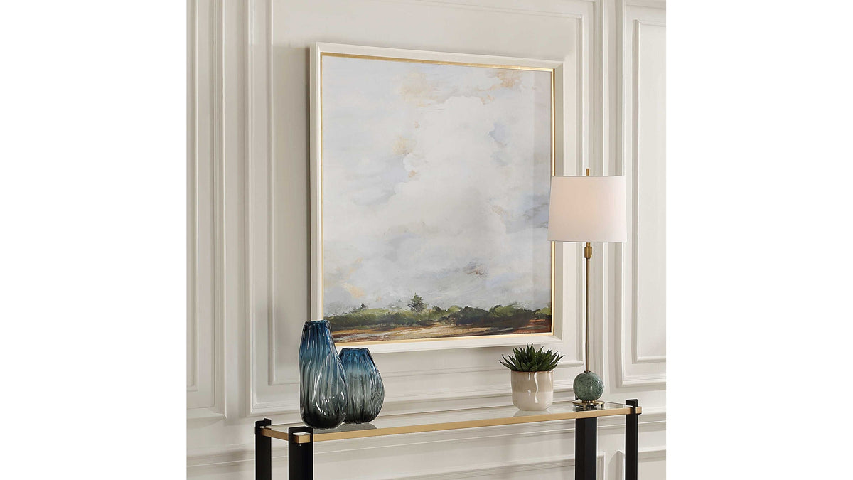Whispering Cloudscapes - Landscape Print - Light Brown