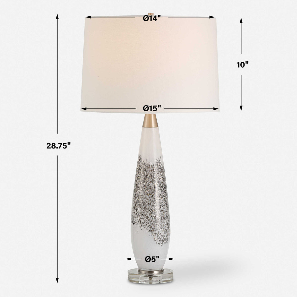 Quinn - Table Lamp - White &amp; Silver