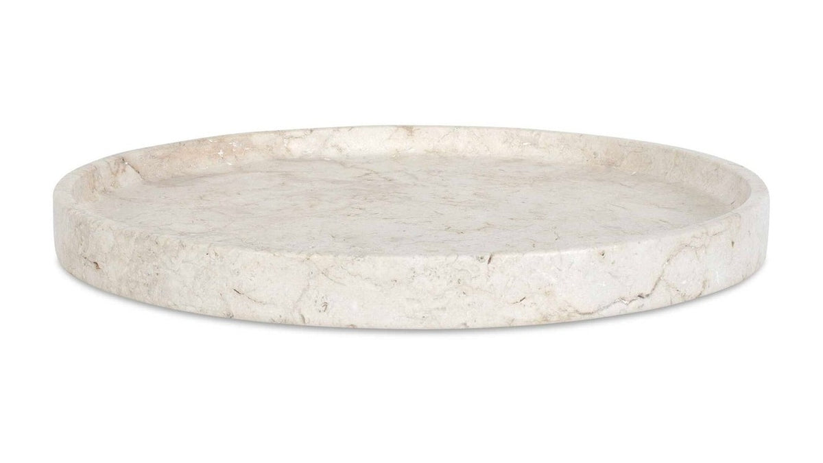 Travessa - Outdoor Round Stone Tray - White