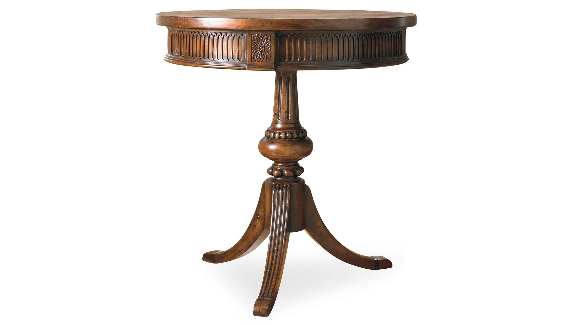 Commerce And Market - Round Pedestal Accent Table - Dark Brown