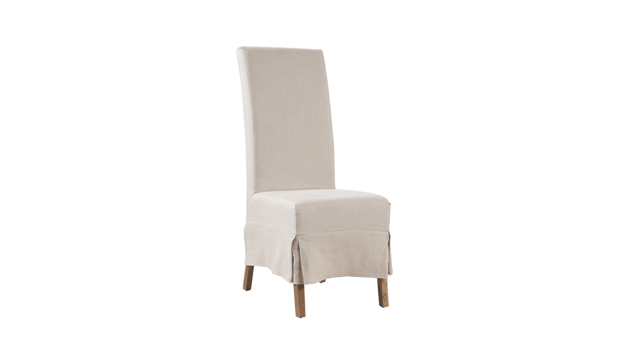 Linen Slip Covered Parsons Chair Set of 2 - Pearl Silver