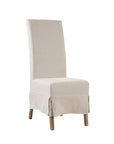 Linen Slip Covered Parsons Chair Set of 2 - Pearl Silver