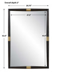 Larkin - Dark Wood & Brass Mirror - Dark Brown