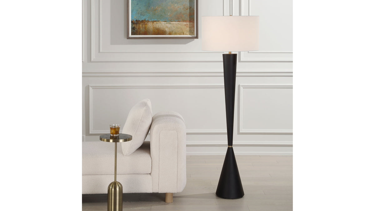 Layla - Black Tapered Floor Lamp