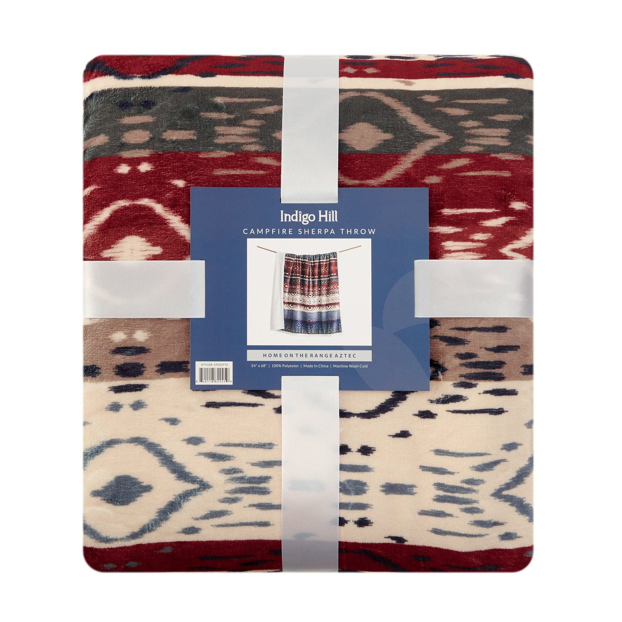 Campfire - Home On The Range Aztec Campfire Sherpa Throw 6 Per Carton - Multi Color