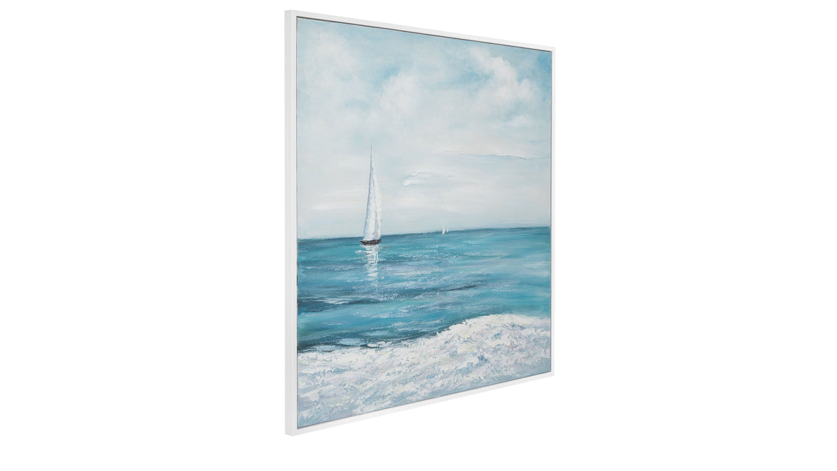 Drifting Framed Canvas - Blue