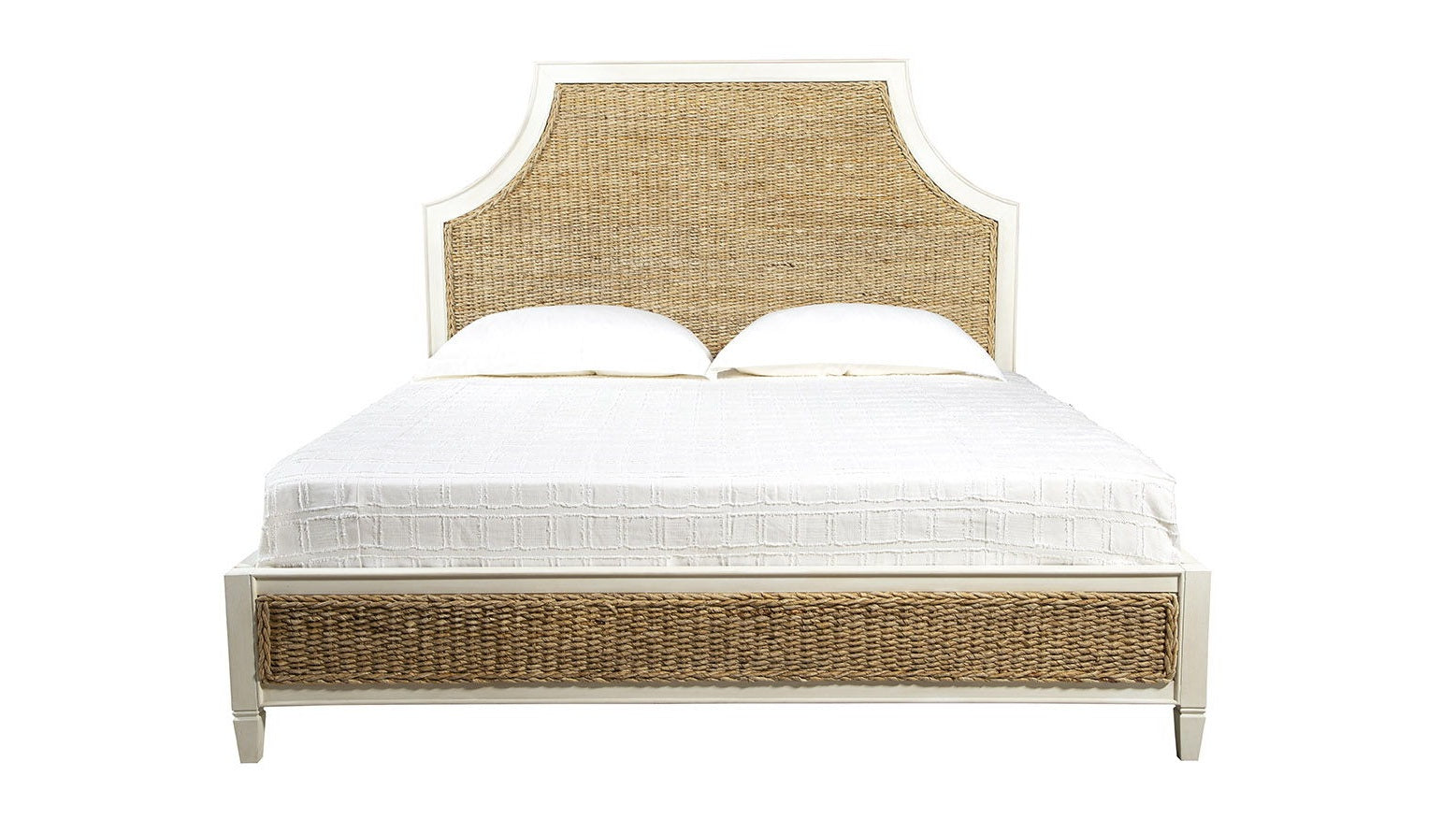Priscilla - King Bed - White / Light Brown