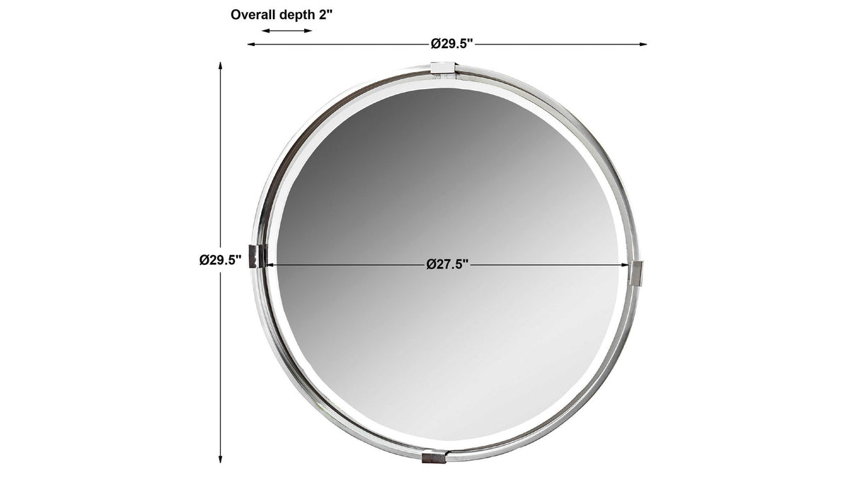 Tazlina - Round Mirror - Brushed Nickel