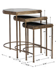 India - Nesting Tables (Set of 3) - Light Brown & Black
