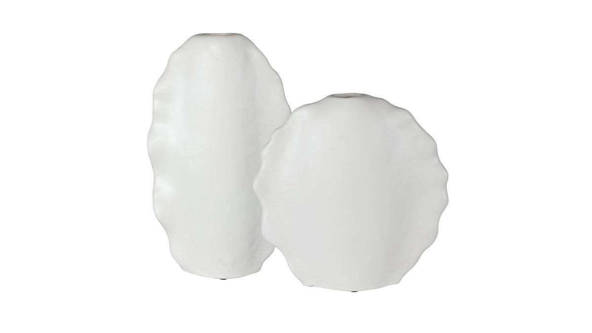 Ruffled Feathers - Modern Vases (Set of 2) - White
