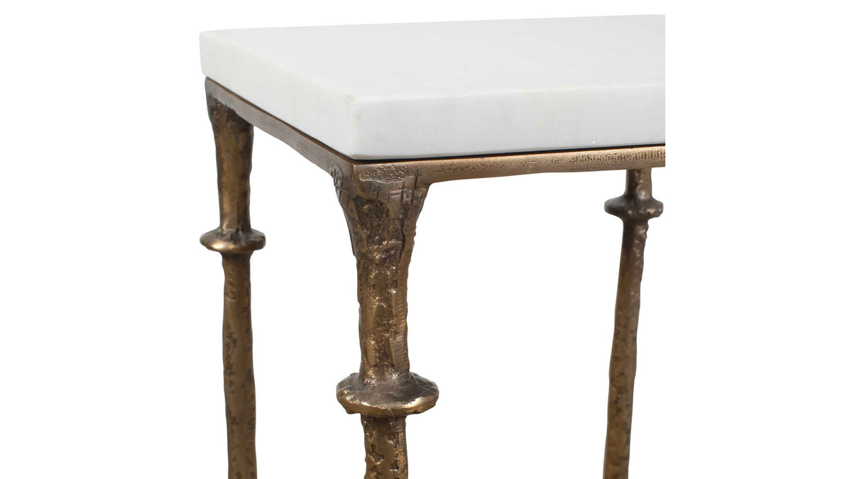 Penelope - Marble Accent Table - Brass / White