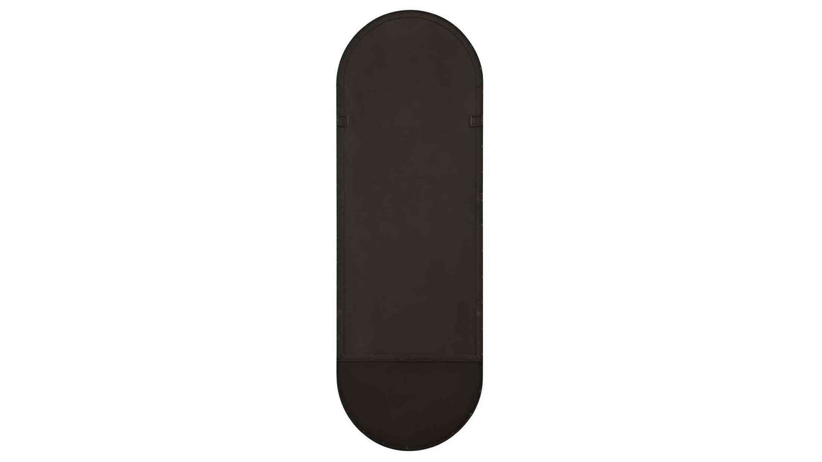 Russo - Travertine Tall Oval Mirror - Bronze / Brown / Gold