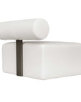 Bolster Back - Armless Outdoor Sofa - White
