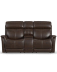 View - Power Reclining Loveseat With Console, Power Headrest & Lumbar