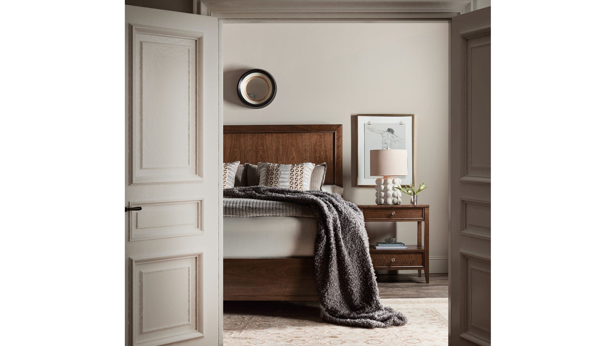 Archives - Two-Drawer Nightstand - Dark Brown