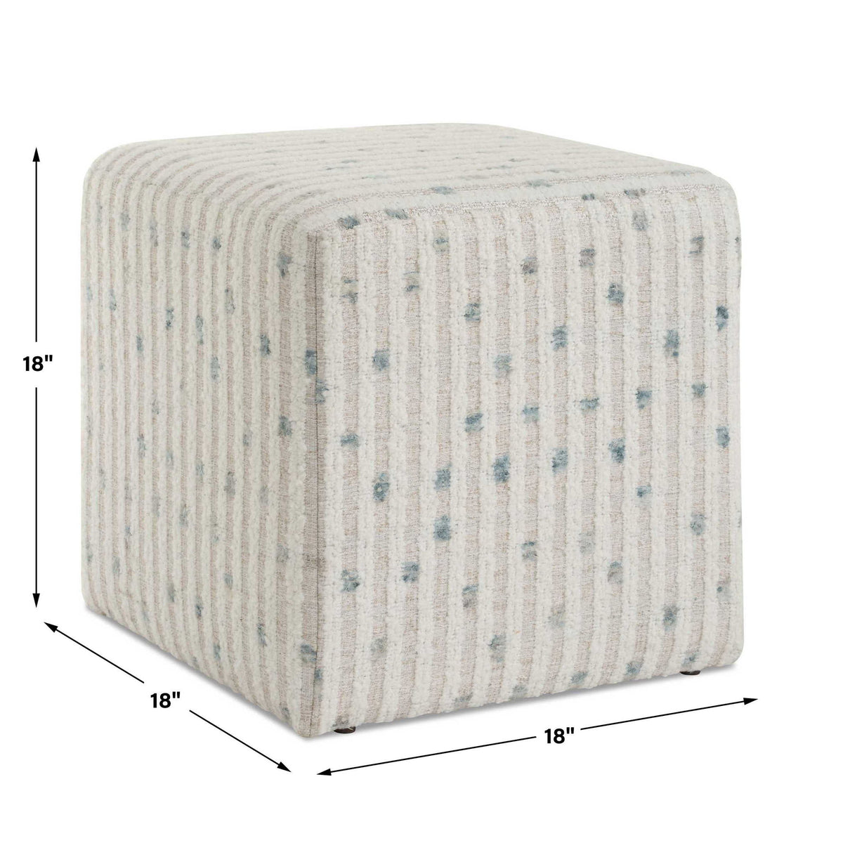 Joie - White Chenille Ottoman - White