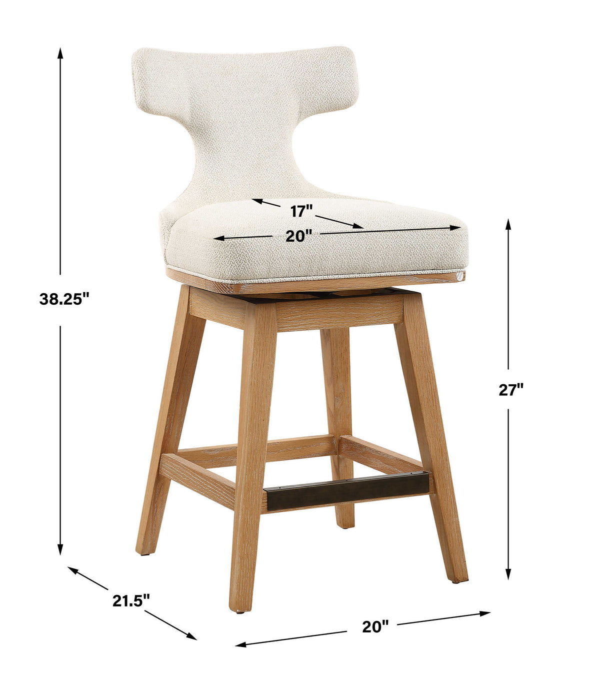 Klismos - Fabric Counter Stool - Off-White