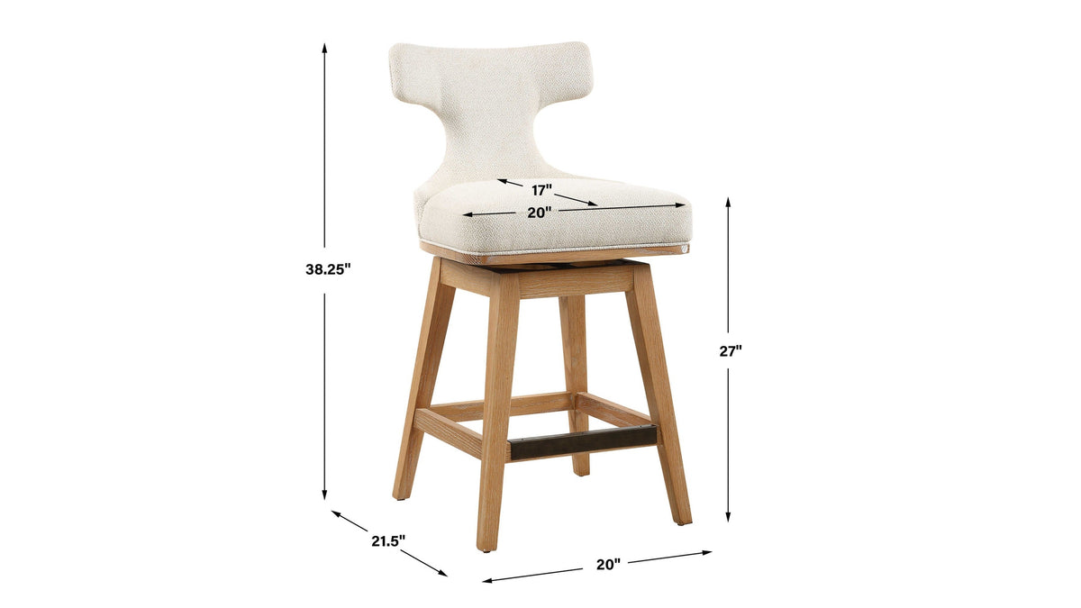 Klismos - Fabric Counter Stool - Off-White