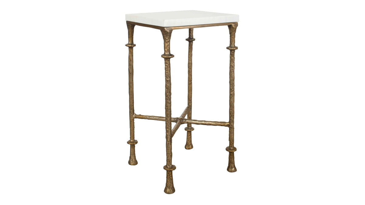 Penelope - Marble Accent Table - Brass / White