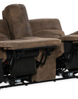 MS - Wheeler Power Console Loveseat With Power Headrest - Dark Brown