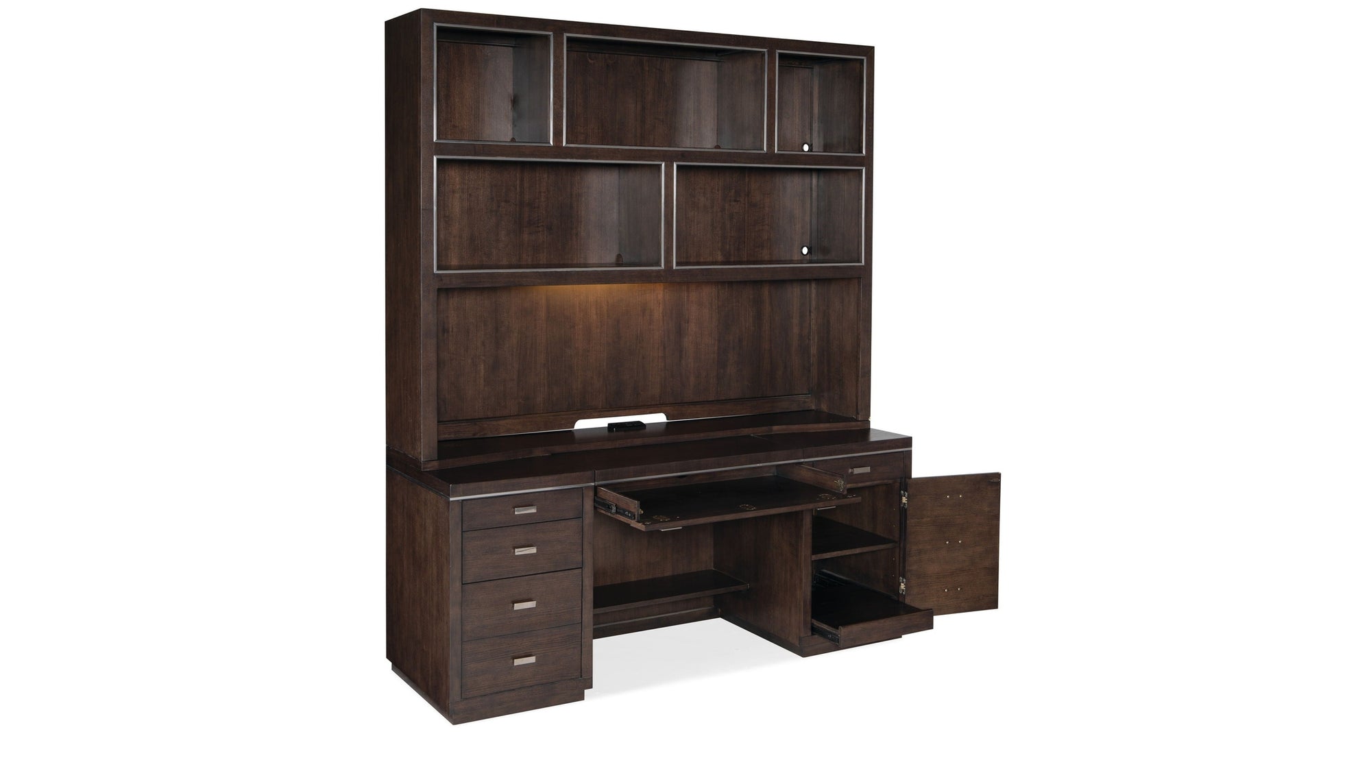 Work Your Way - House Blend Computer Credenza - Dark Brown