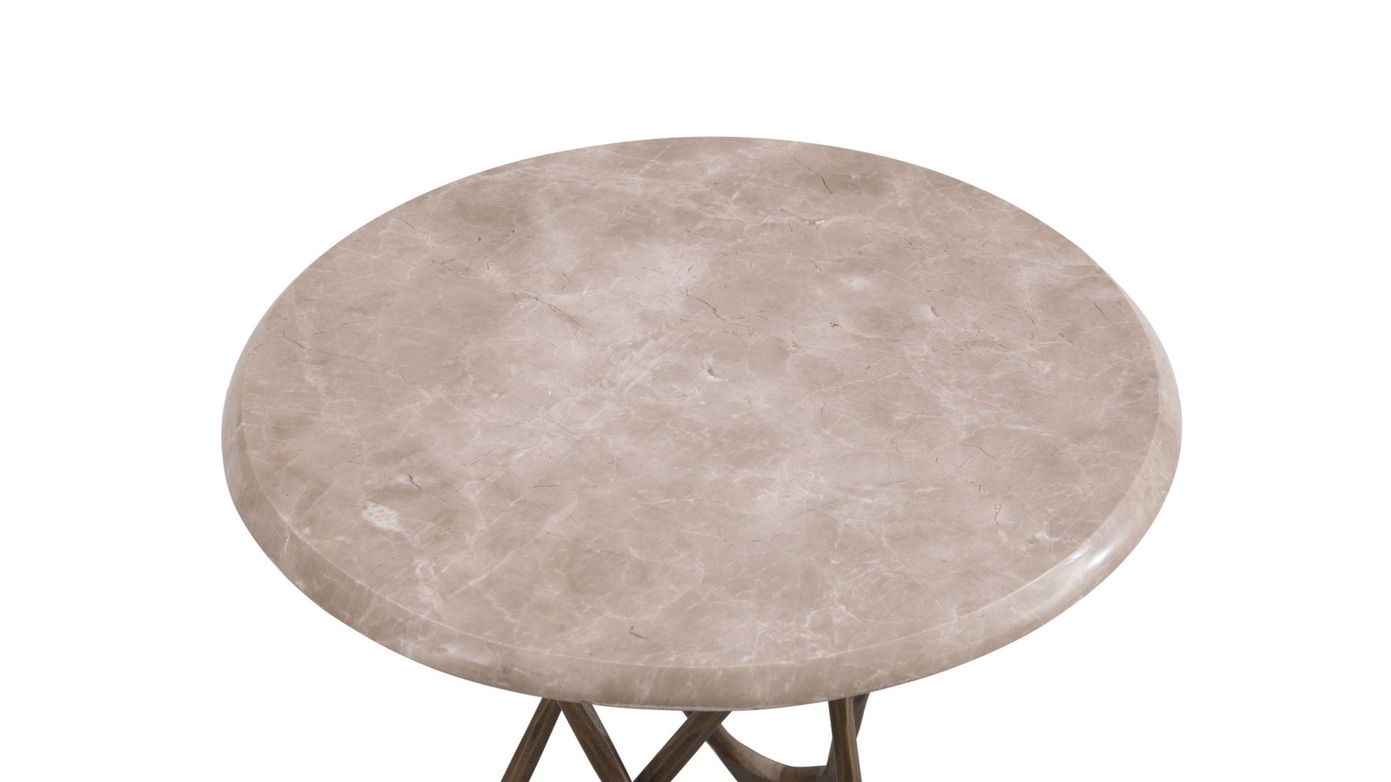 Leila - Accent Table - Antique Brass / Italian Marble