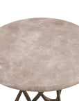 Leila - Accent Table - Antique Brass / Italian Marble
