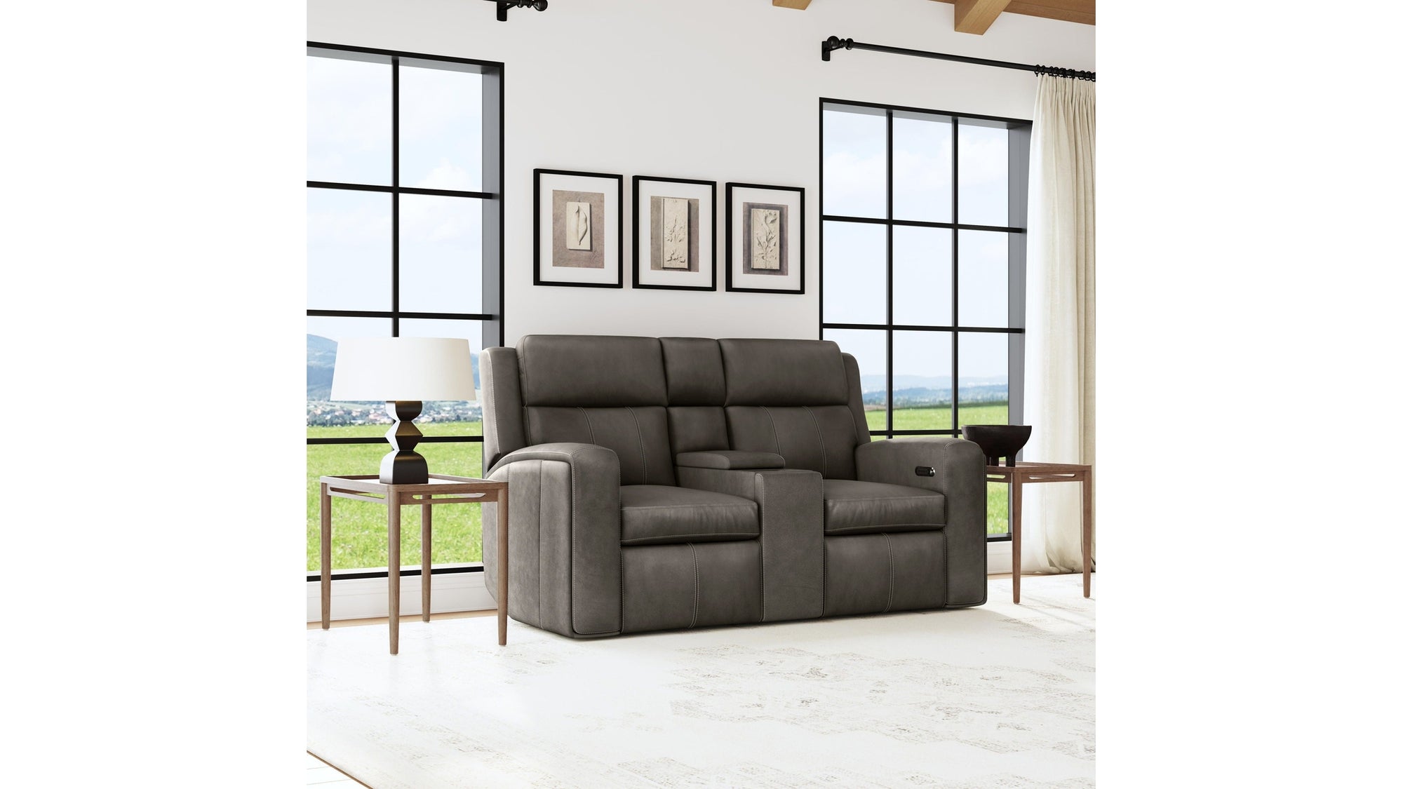 Wyatt - Power Reclining Loveseat With Console & Power Headrests & Lumbar