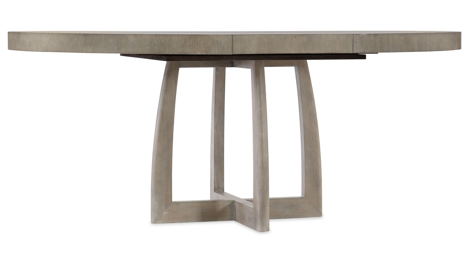 Affinity - 48" Round Pedestal Dining Table With 1-18" Leaf - Dark Gray
