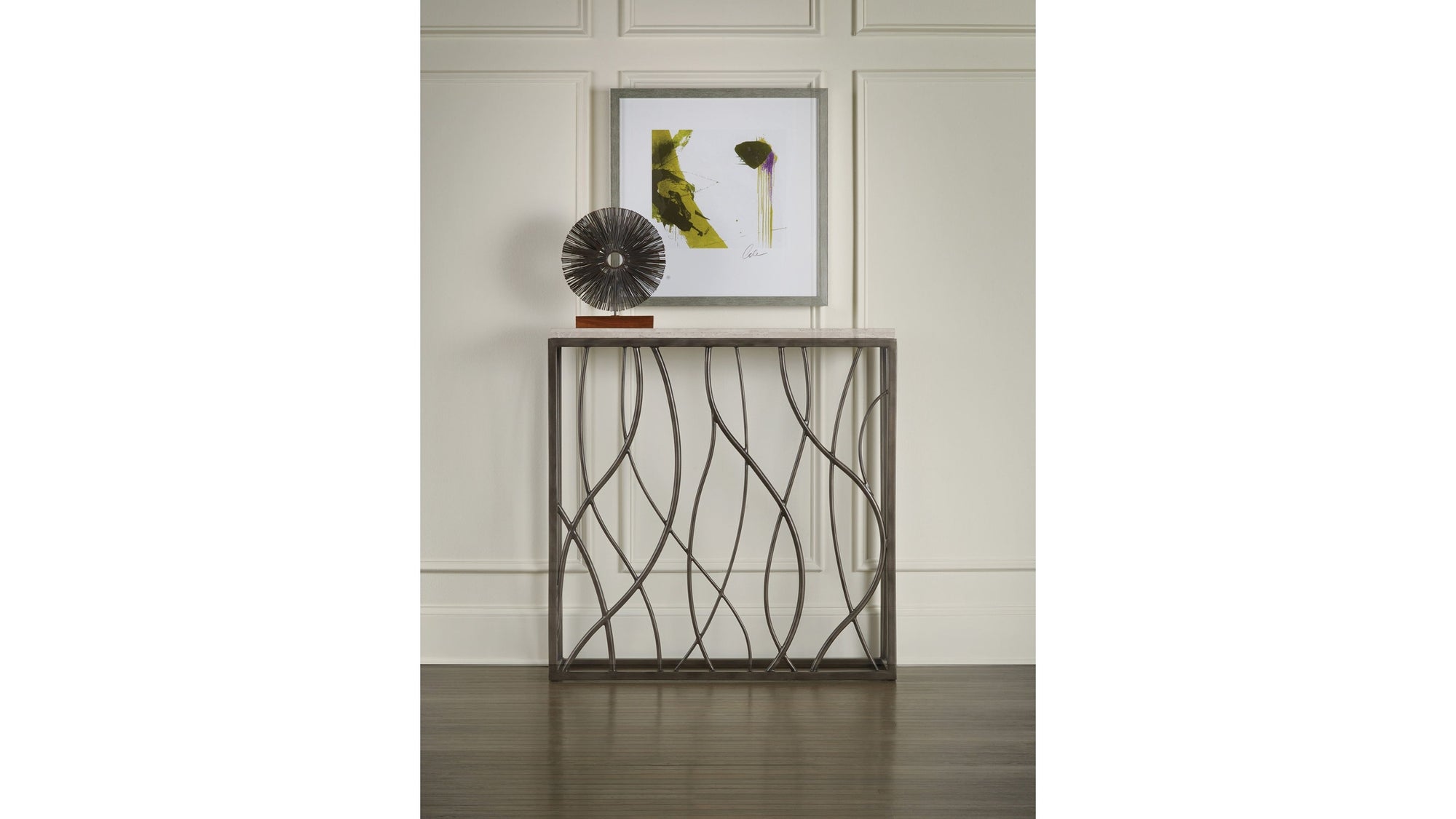 Melange - Thin Metal Console - Dark Gray