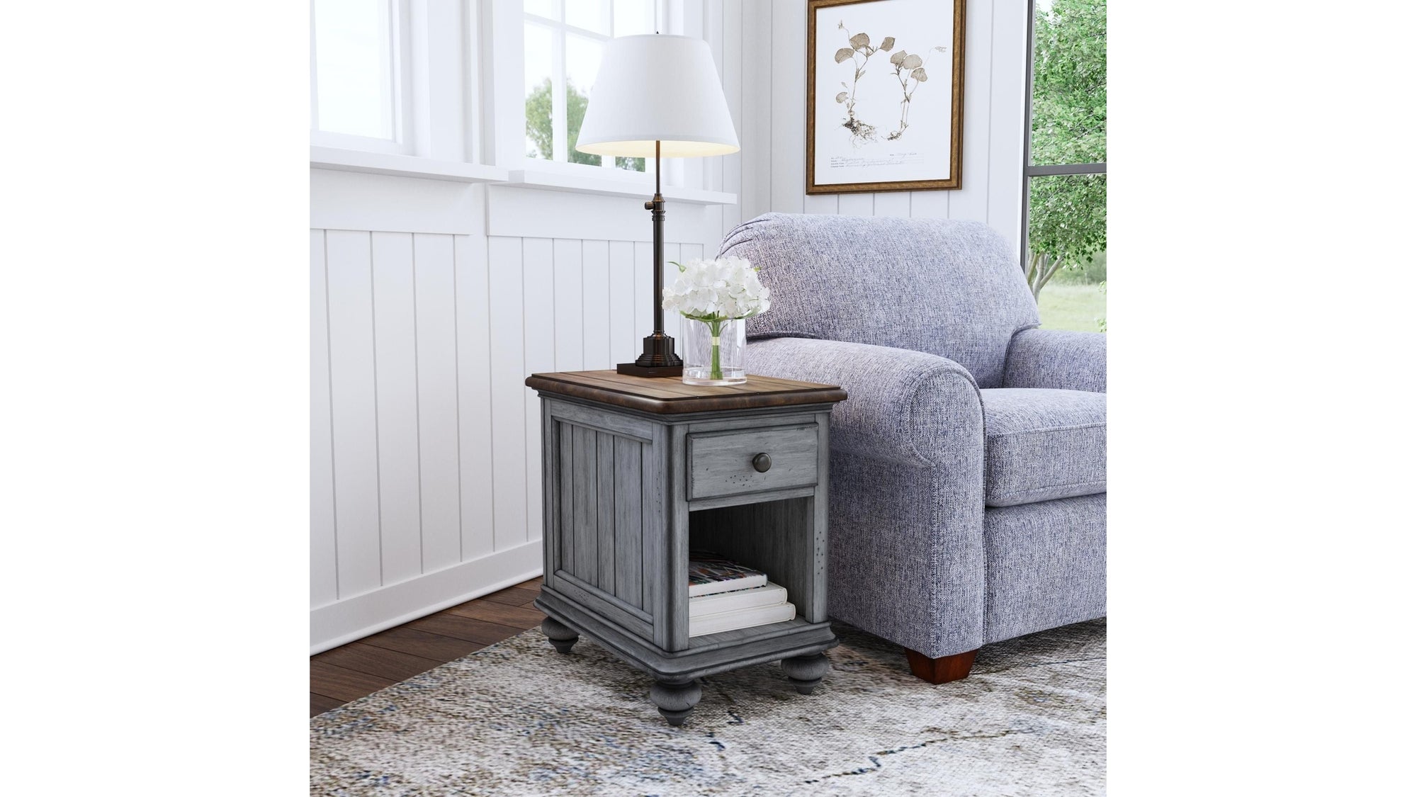 Plymouth - Chairside Table - Gray