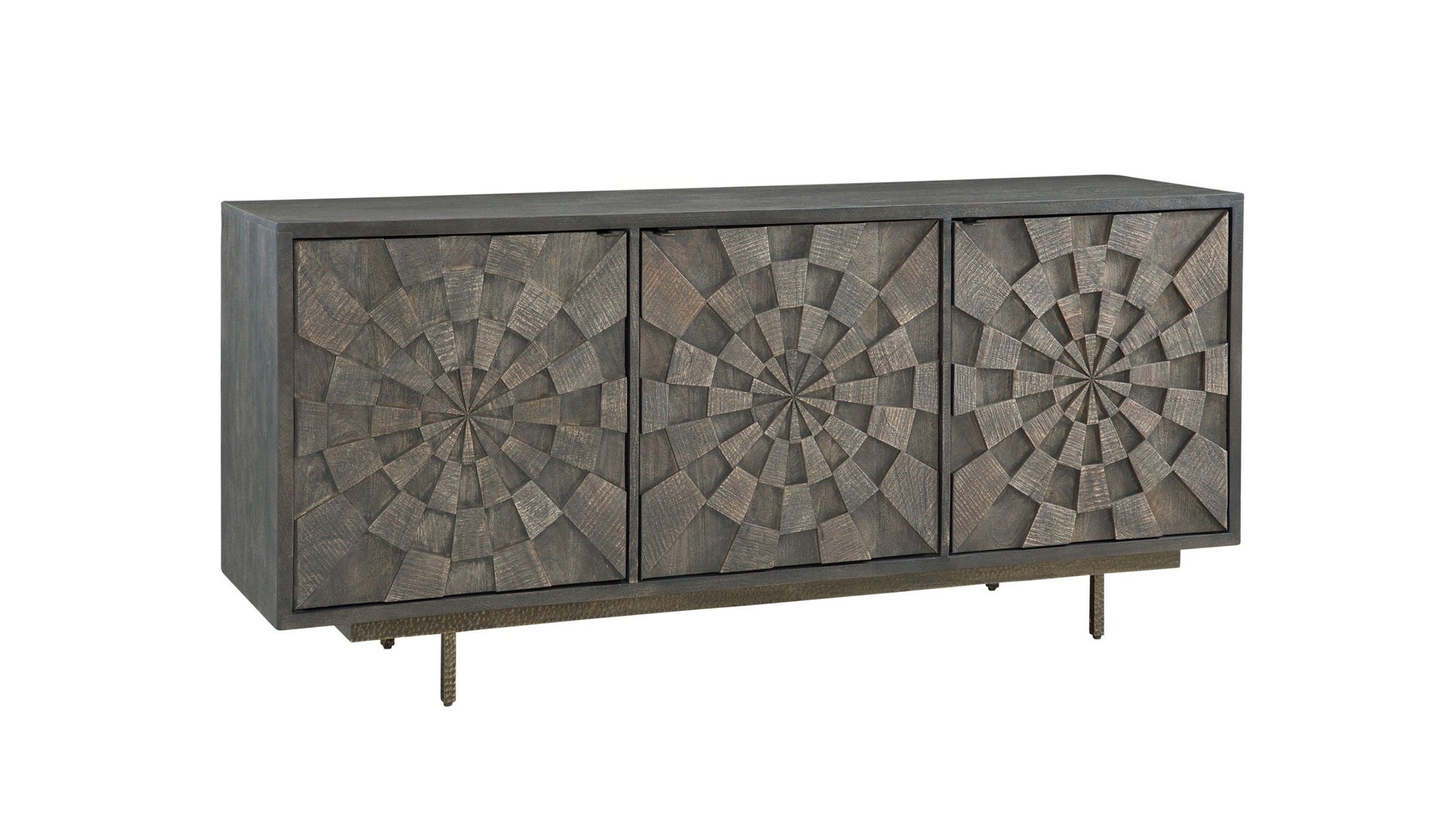 Adrienne - Server - Sandblasted Dark Brown & Antique Gold Metal