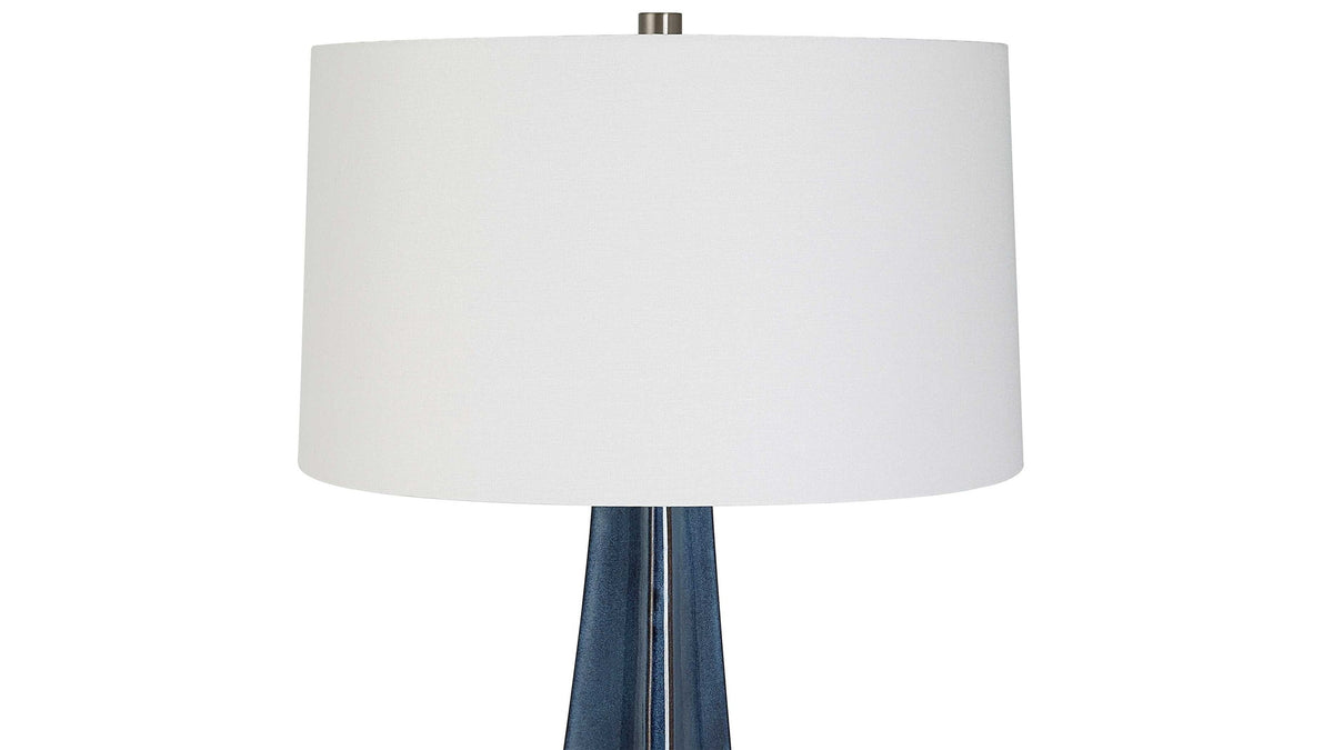 Teramo - Scalloped Ceramic Table Lamp - Blue