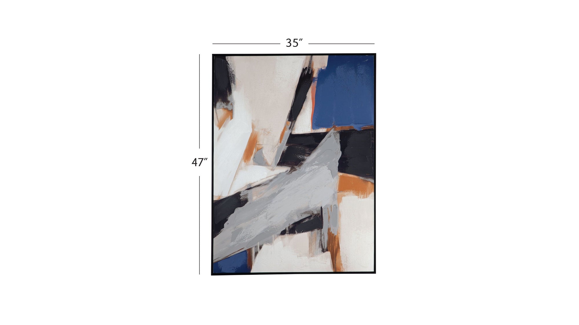 Denisa I Framed Canvas - Beige / Blue