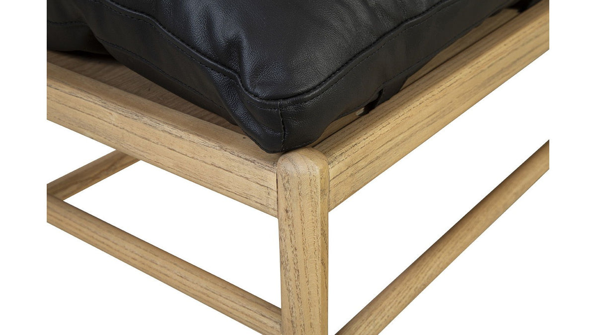 Osborne - Leather Bench - Black / Light Brown