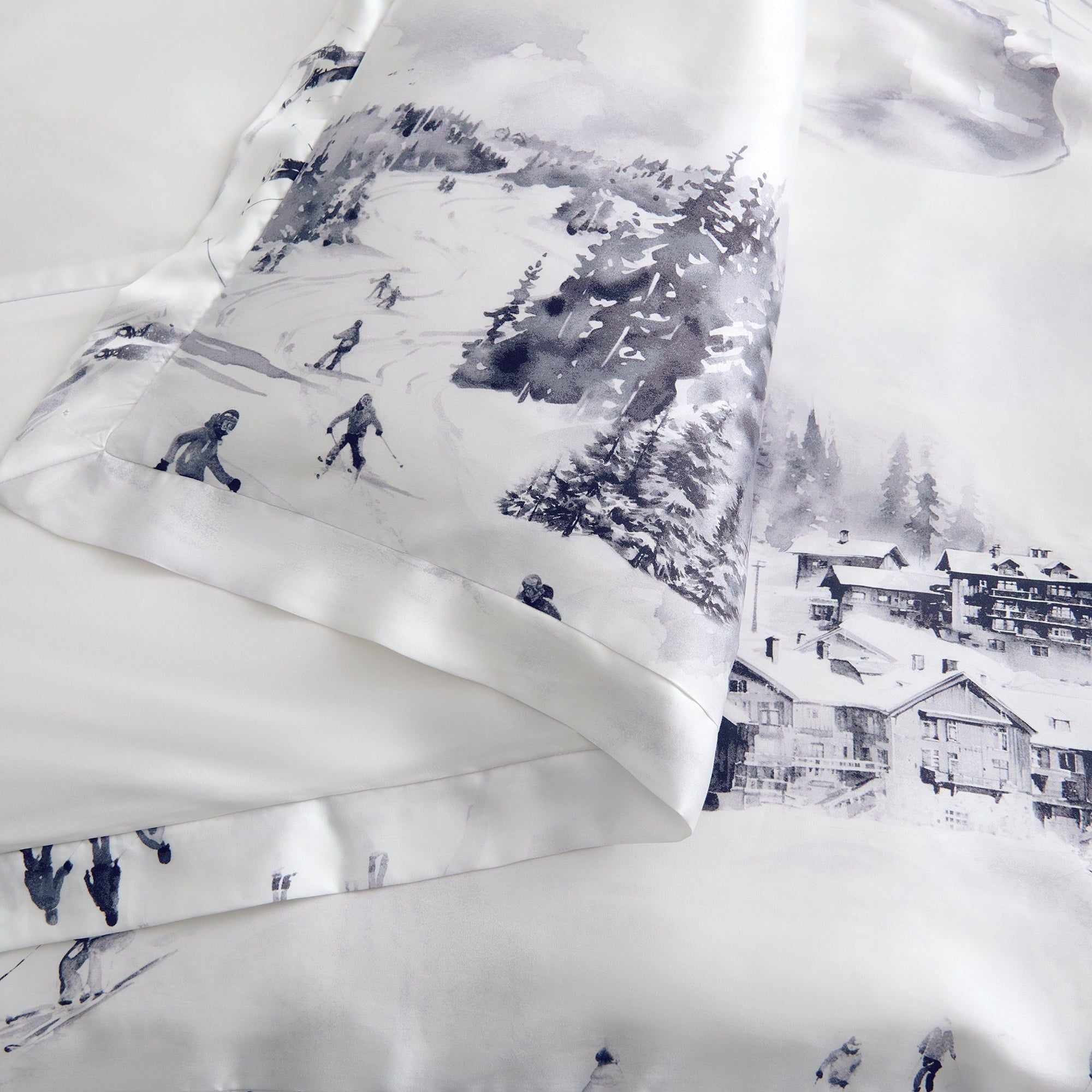 Ski Life - King Eucalyptus Duvet Cover Set (Set of 3) - Gray