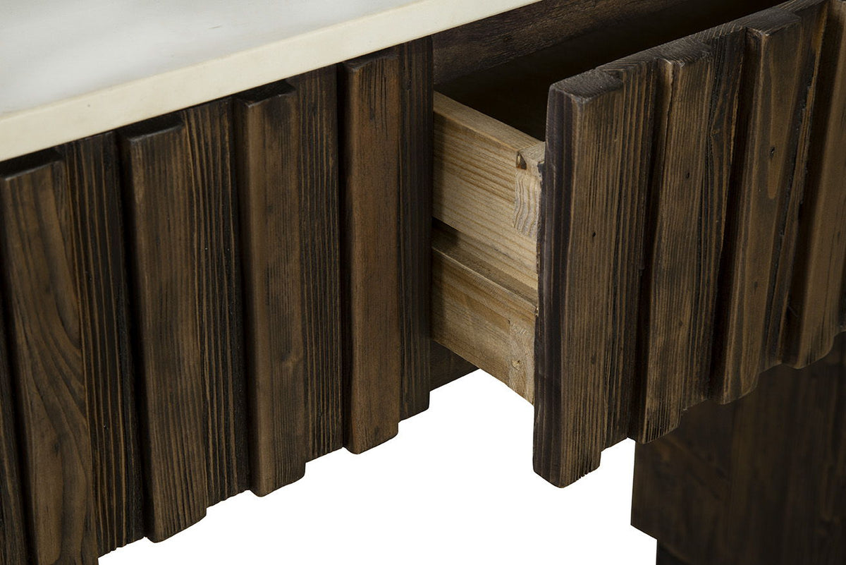 Cheers - Marble Console - Dark Brown